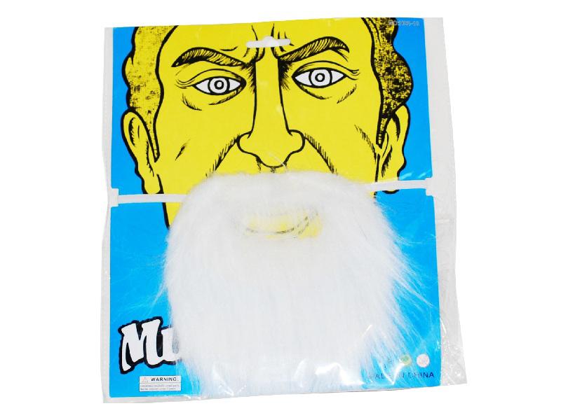 Barba Bigote Blanco Larga - Airy - Carnaval Online