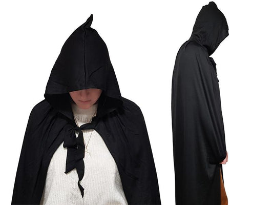 Capa Larga Con Capucha Negra - Airy - Carnaval Online