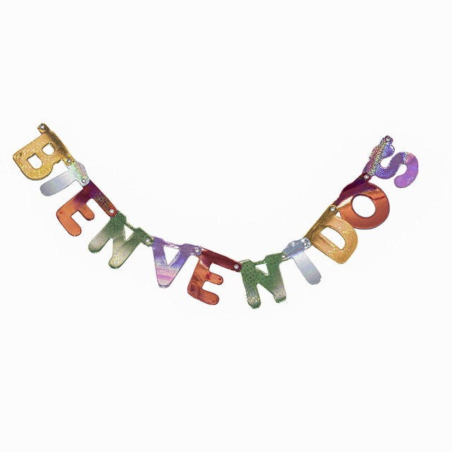 Banderin Bienvenidos Holografico 1,2 metros