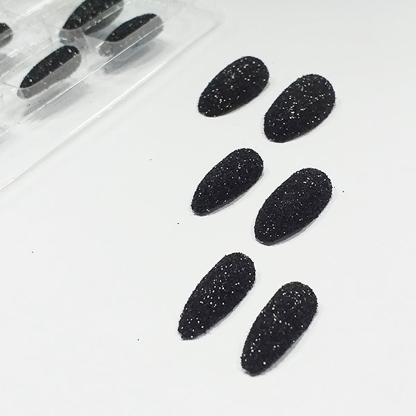 Uñas postizas glitter negro