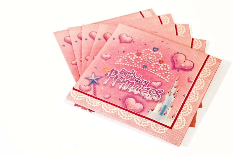 Servilletas Princesa Corona Rosada X 20