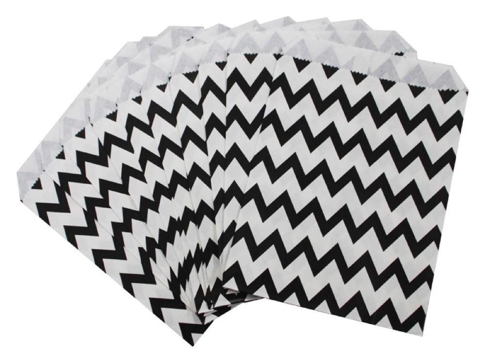Bolsa Papel Chevron X 12 Negra - Airy - Carnaval Online