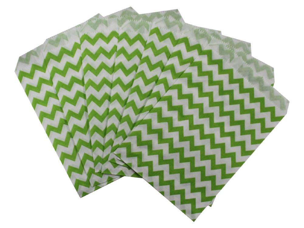 Bolsa Papel Chevron X 12 Verde Lima - Airy - Carnaval Online