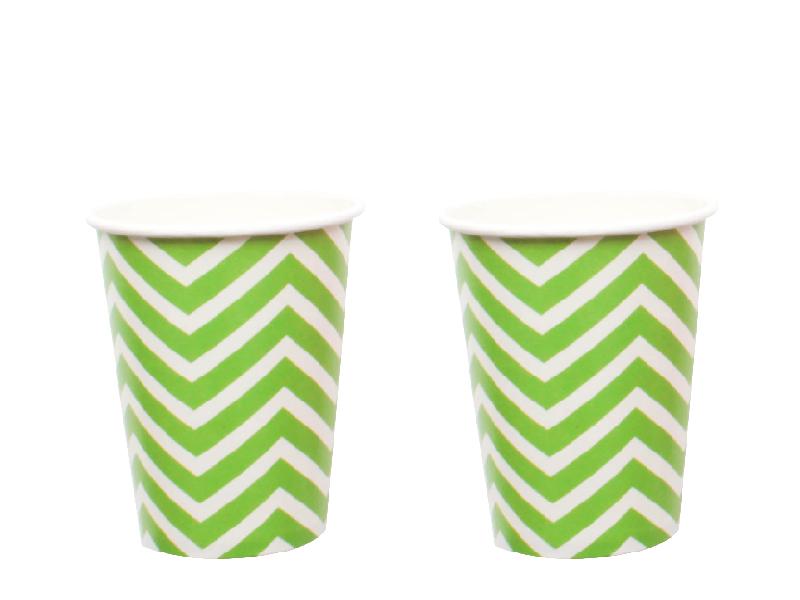 Vasos Chevron X 12 Verde Lima - Airy - Carnaval Online