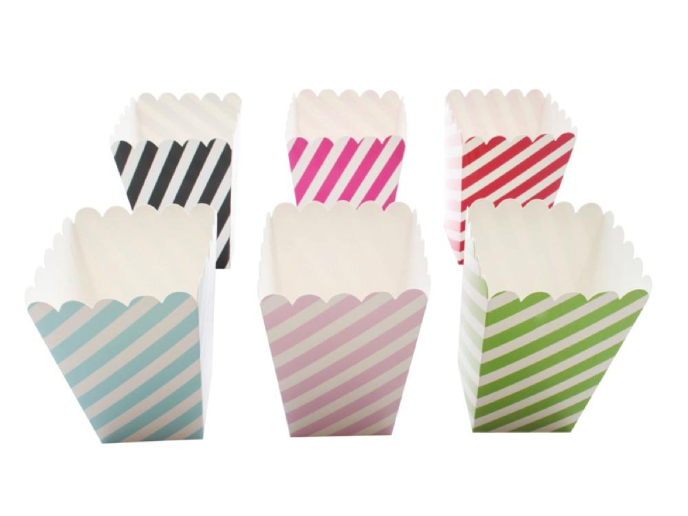 Cajita Popcorn Rayas X 12 Fucsia - Airy - Carnaval Online