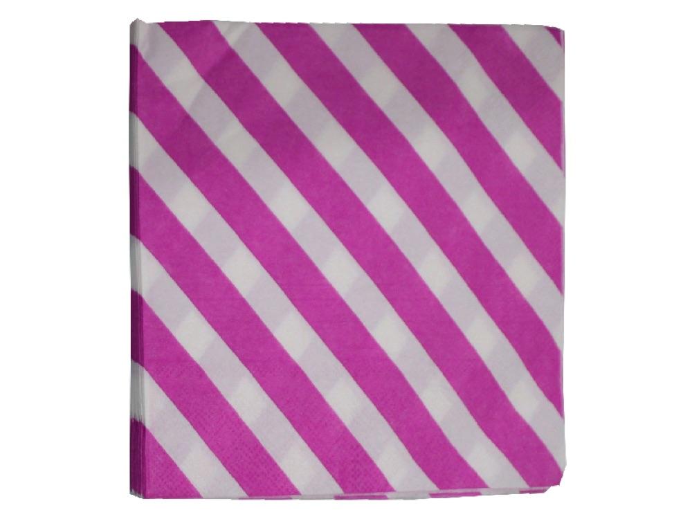 Servilletas Rayas X 12 Fucsia - Airy - Carnaval Online