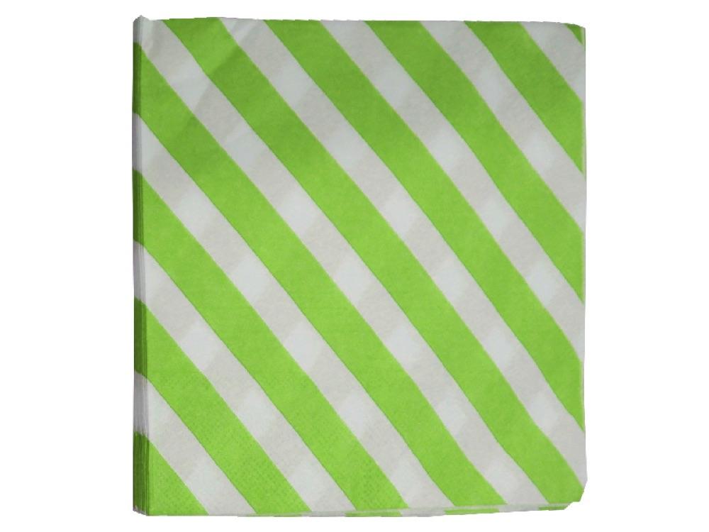 Servilletas Rayas X 12 Verde Lima - Airy - Carnaval Online