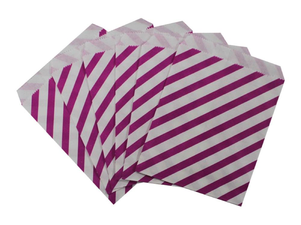 Bolsa Papel Rayas X 12 Fucsia - Airy - Carnaval Online