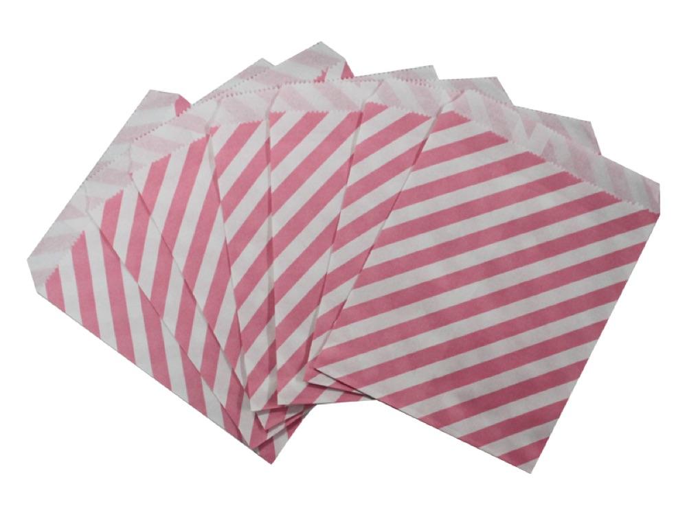 Bolsa Papel Rayas X 12 Rosada - Airy - Carnaval Online