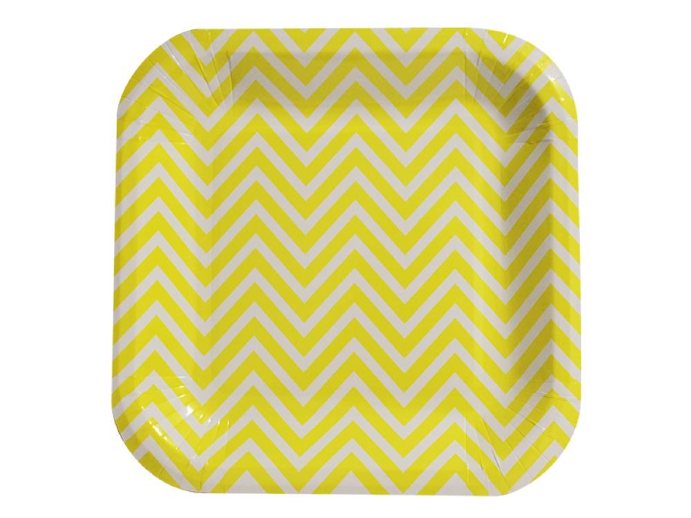 Plato Cuadrado Chevron 22 Cm X 10 Amarillo - Airy - Carnaval Online