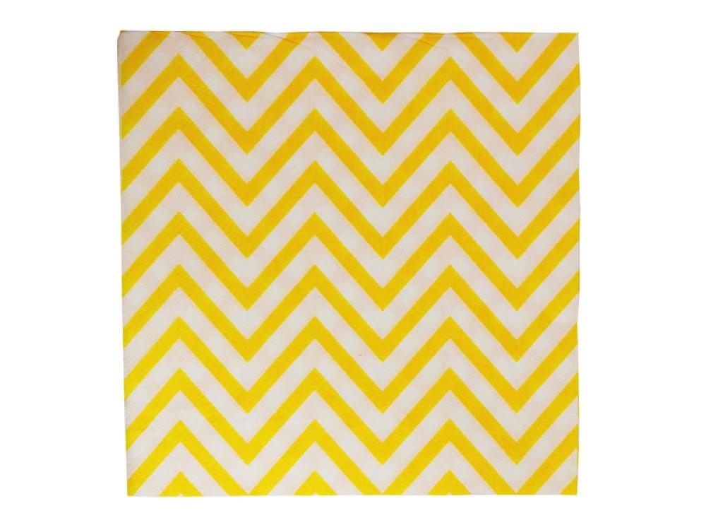 Servilletas Chevron X 12 Amarilla - Airy - Carnaval Online