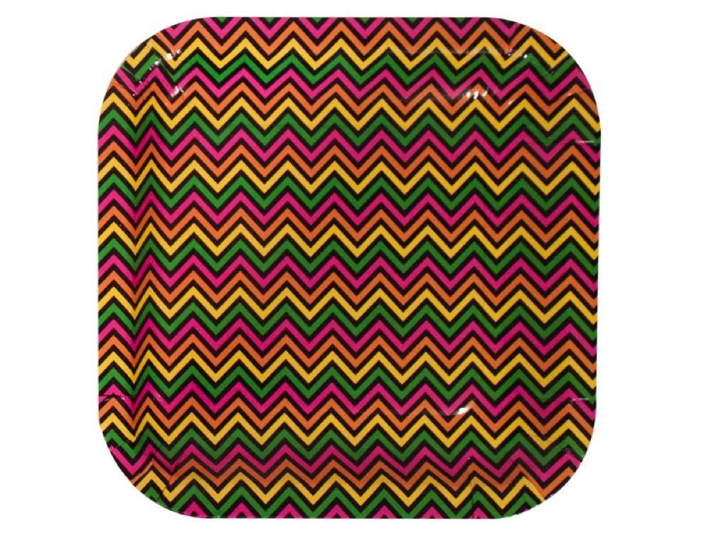 Plato 23 Cm Chevron Neon X 10 - Airy - Carnaval Online