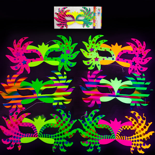 Antifaz de Carton Fluor x 6 unidades - Máscaras y Antifaces