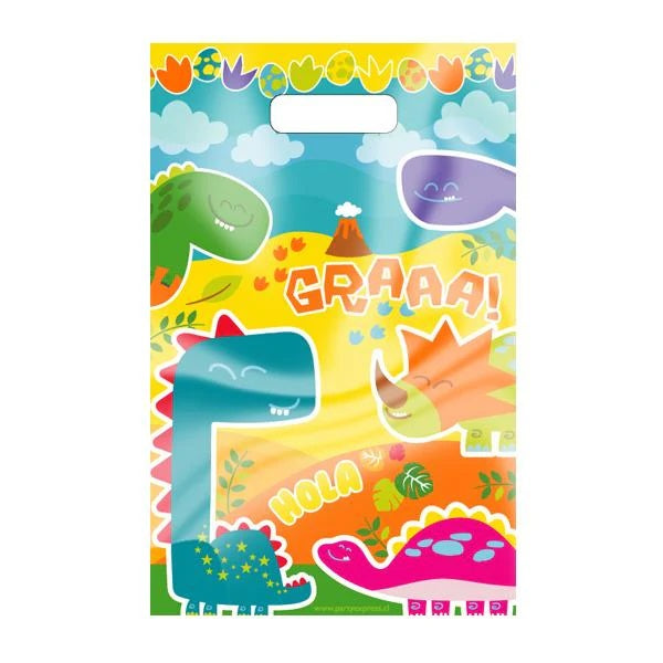 Bolsas Para Dulces Dino x 6 unidades.