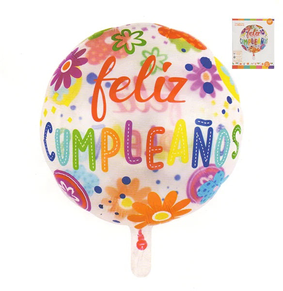 Globo Feliz Cumpleaños, Flores