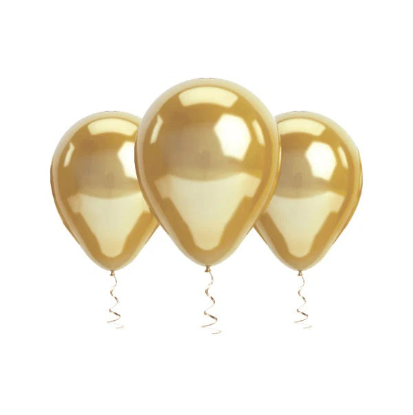 Globos Metalizados Dorado 9" x 25unidades