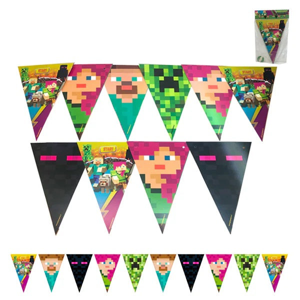 Banderin Triangular Minecraft