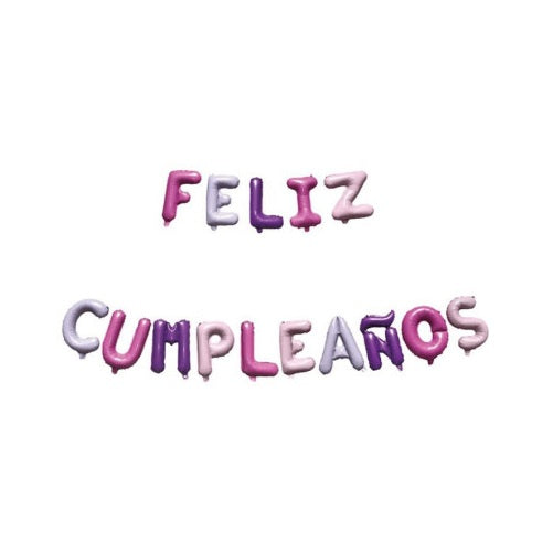 Set Feliz Cumpleaños pastel rosa 16 pulgadas