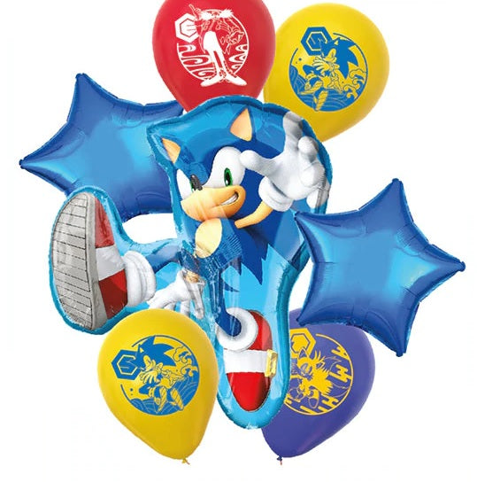 set de globos sonic x 7 piezas