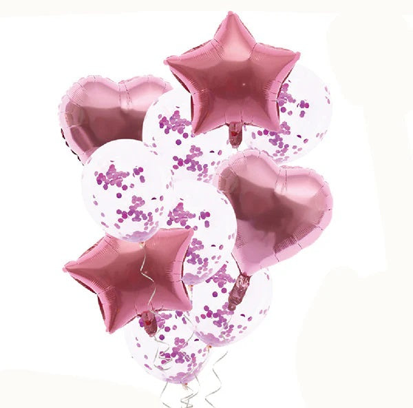 Set de Globos Confetti Mylar/Latex X 10 Piezas