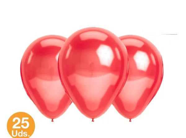 Globo Metalizado Rojo 12" x 25 unidades