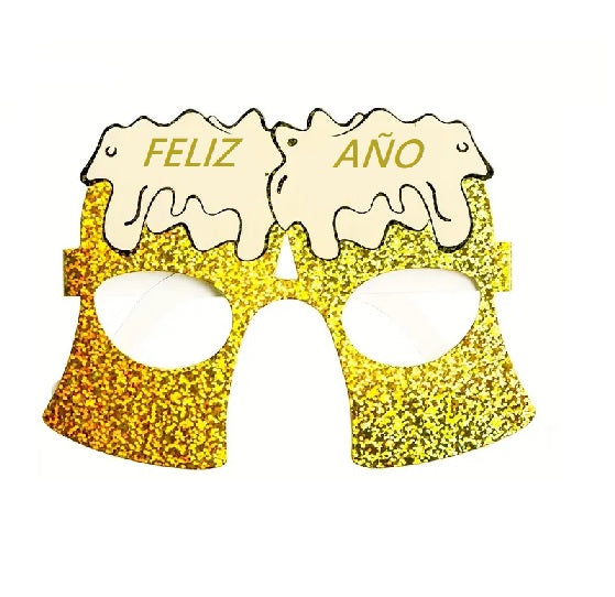 Anteojos Shop Cartón Holográfico, Dorado, Plateado x 6 unidades.