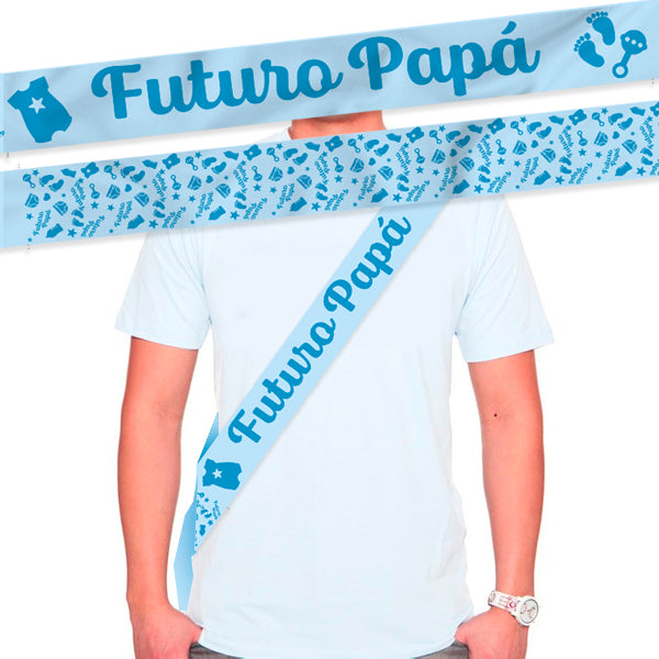 Banda "Futuro Papa" Celeste - Accesorios de Disfraz