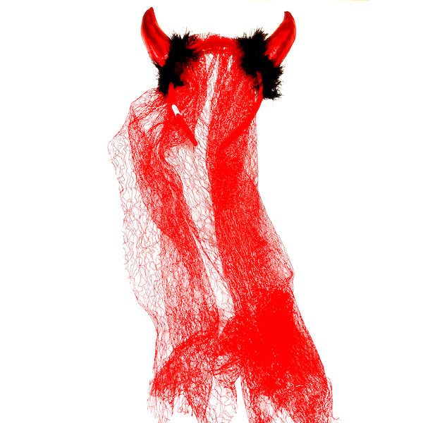 CINTILLO DIABLA ROJO CON VELO