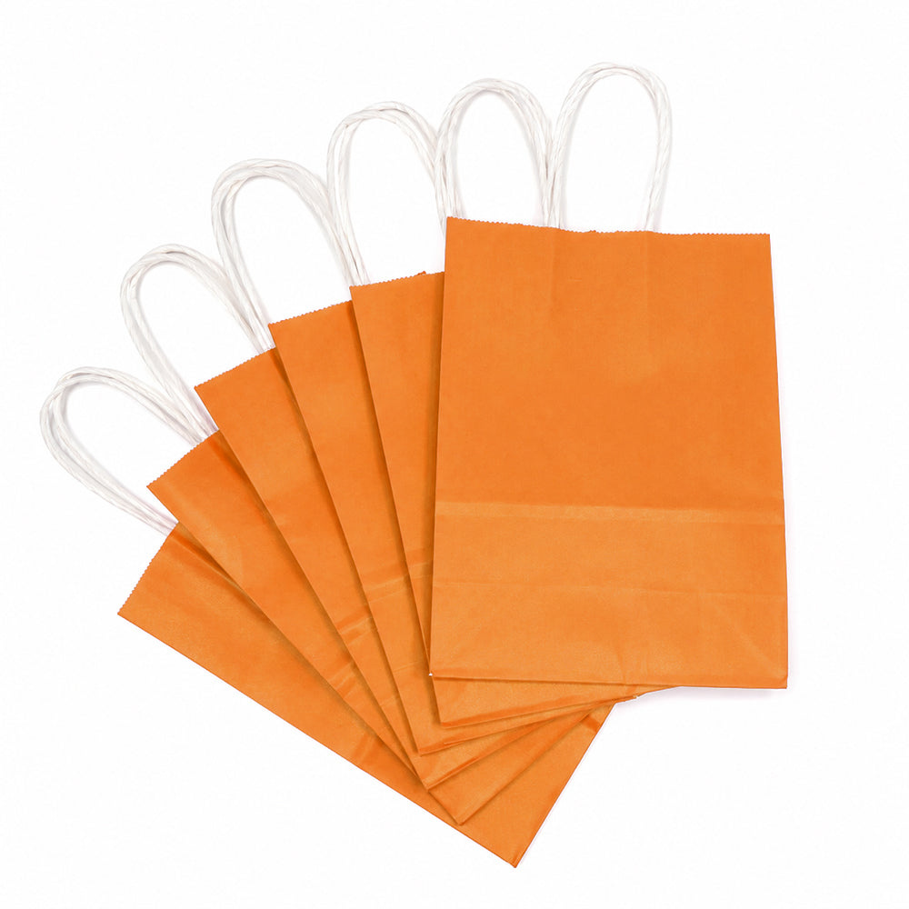 BOLSA PAPEL X6 15X22X8cm FLUOR NARANJA - Artículos Luminosos