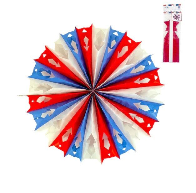 Adorno Tricolor Abanico Estellas Grande (50 Cm)