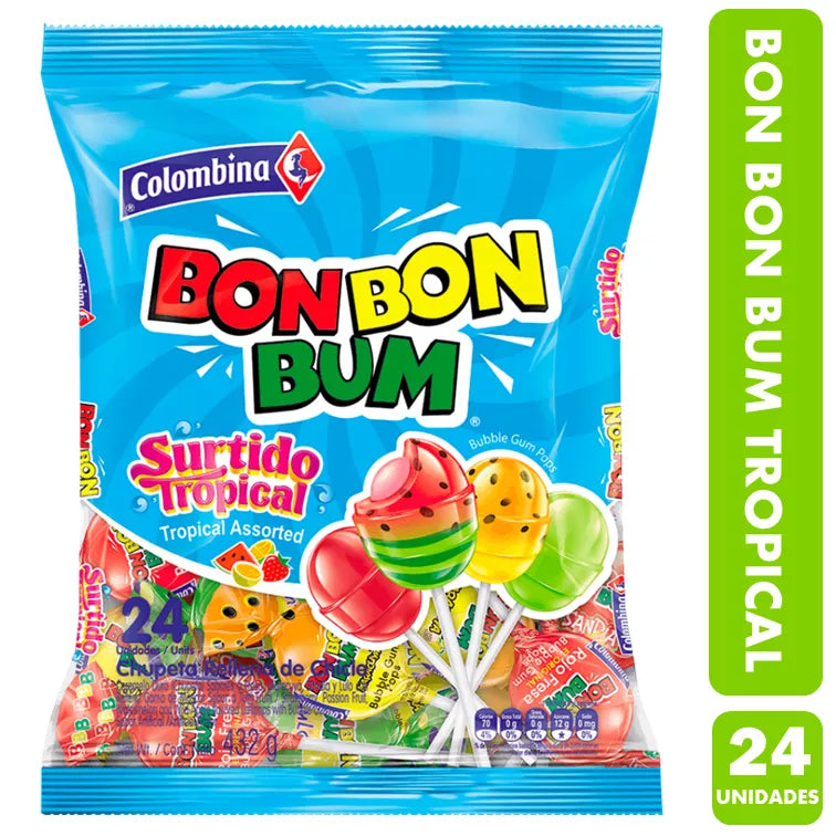 Coyac Bon Bon Bum Sabor Surtidos Tropical (Bolsa Con 24 Un)