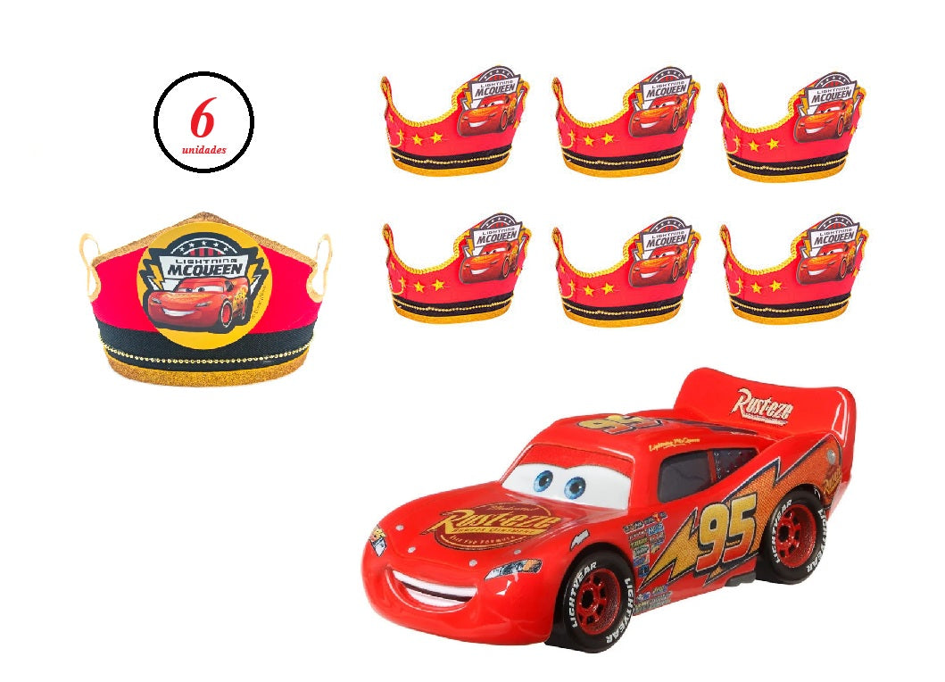 Set 6 Coronas Cars "Rayo Mcqueen"