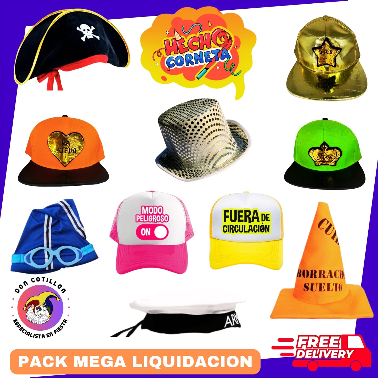 MEGA LIQUIDACION PACK 280 PRODUCTOS COTILLON