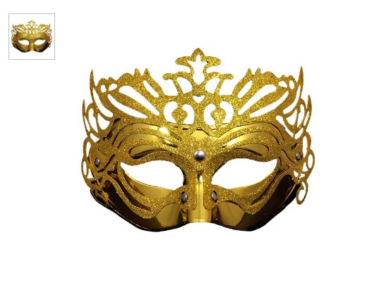 ANTIFAZ BRILLO GRANDE DORADO - Máscaras y Antifaces