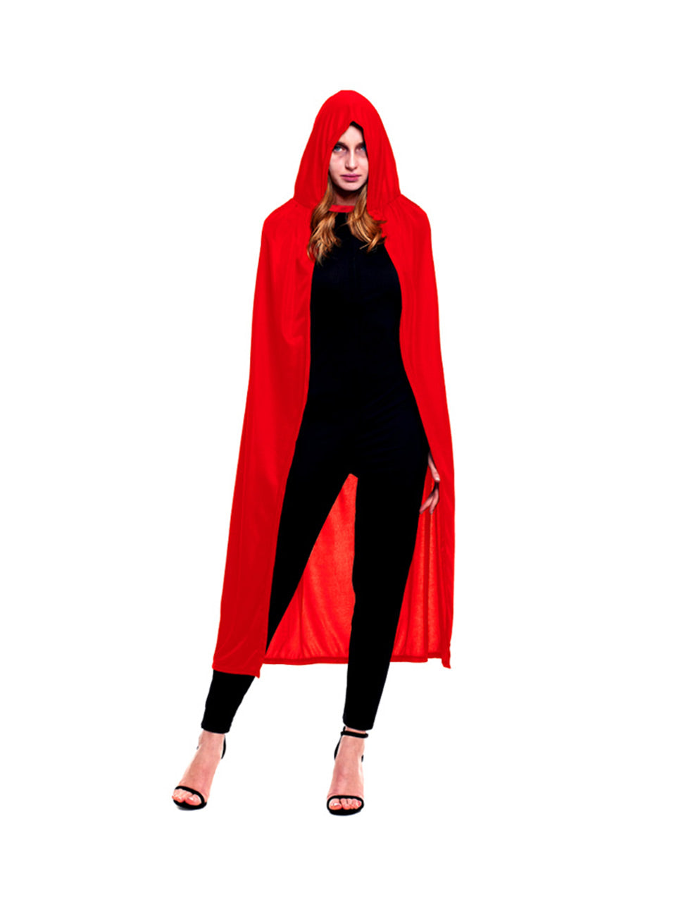 Capa punto con capucha 140 cm roja