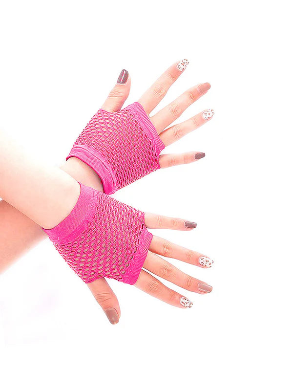 Guante Malla Corto Rosado