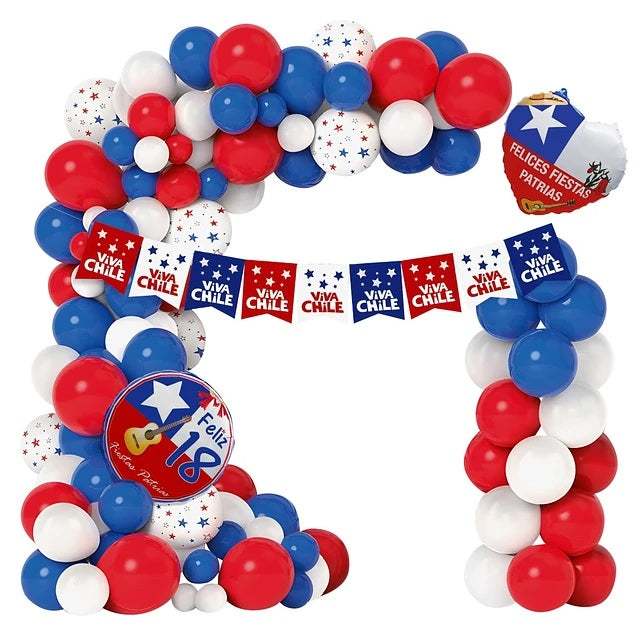 Set Decoracion Globos Viva Chile Grande