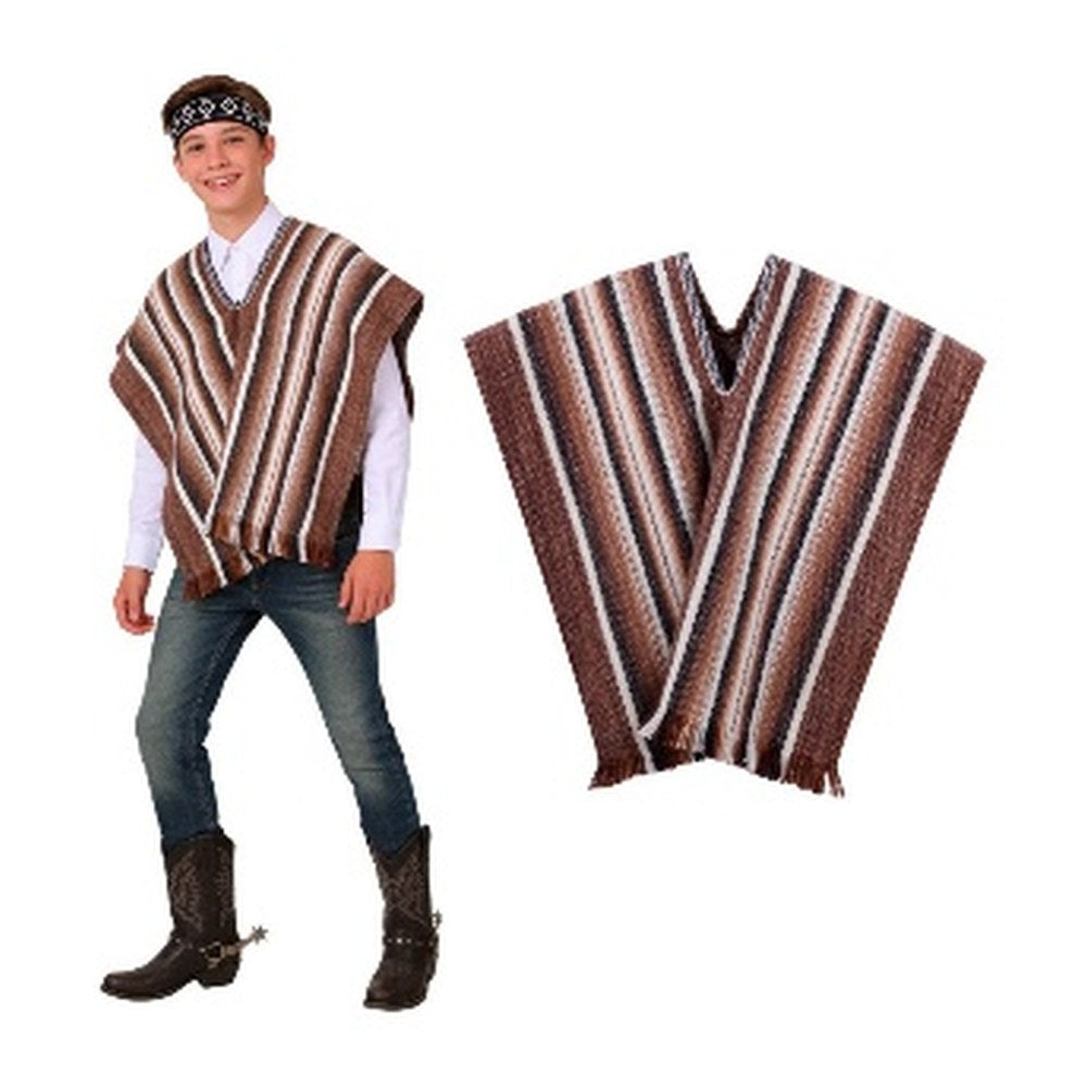 Set Poncho + Cintillo Artesano 116X60Cm Cafe X1Uni | Don Cotillon