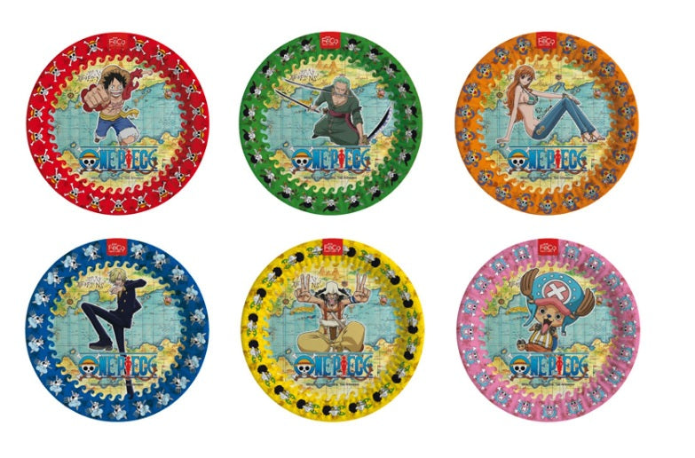 PLATOS REDONDO ONE PIECE X6UNI