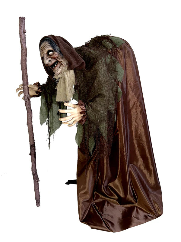 Decoración Viejita con joroba Animatronic 110cm