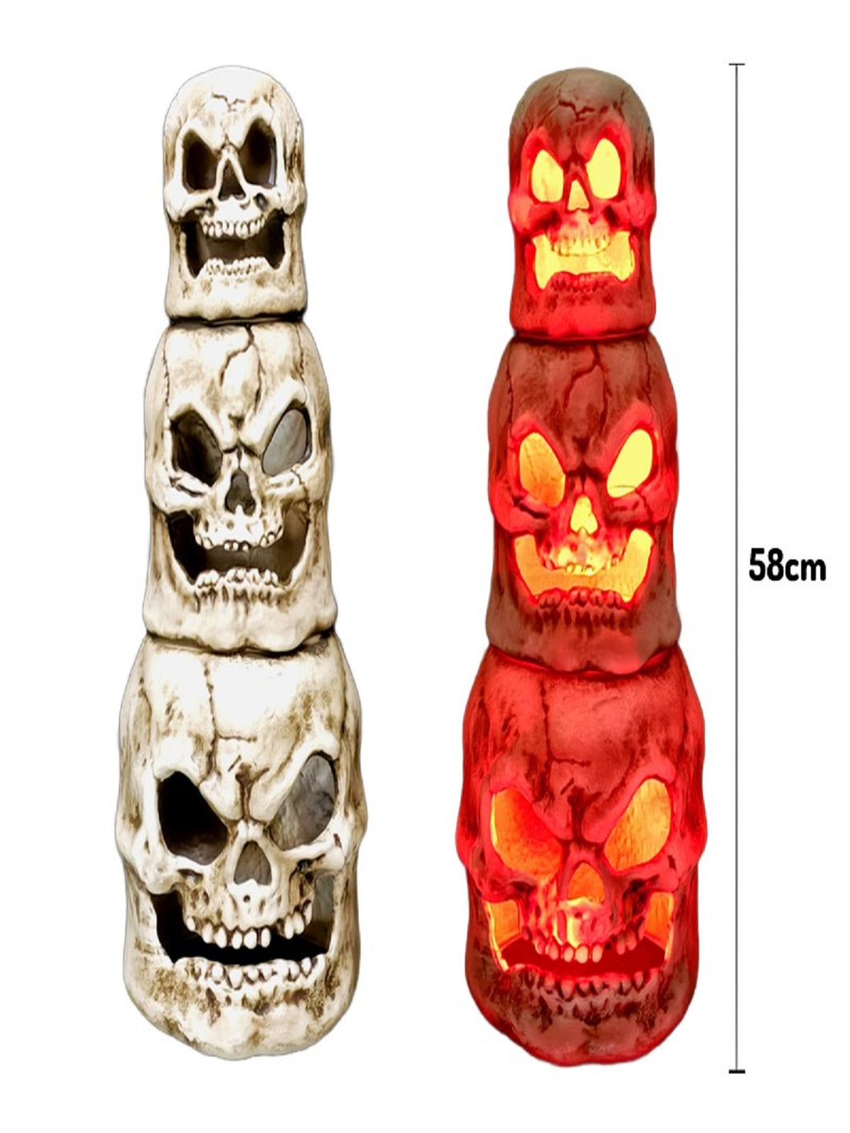 Calaveras Apiladas LED 58 cm - Don Cotillón