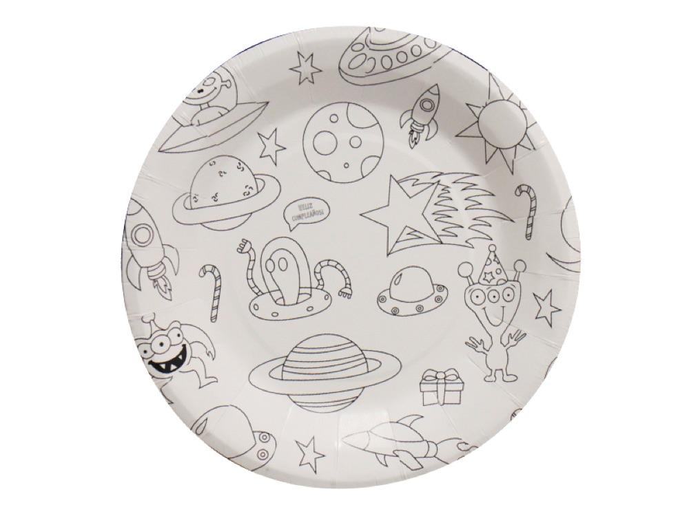 Platos Coloreables Espacio X 12 - Airy - Carnaval Online