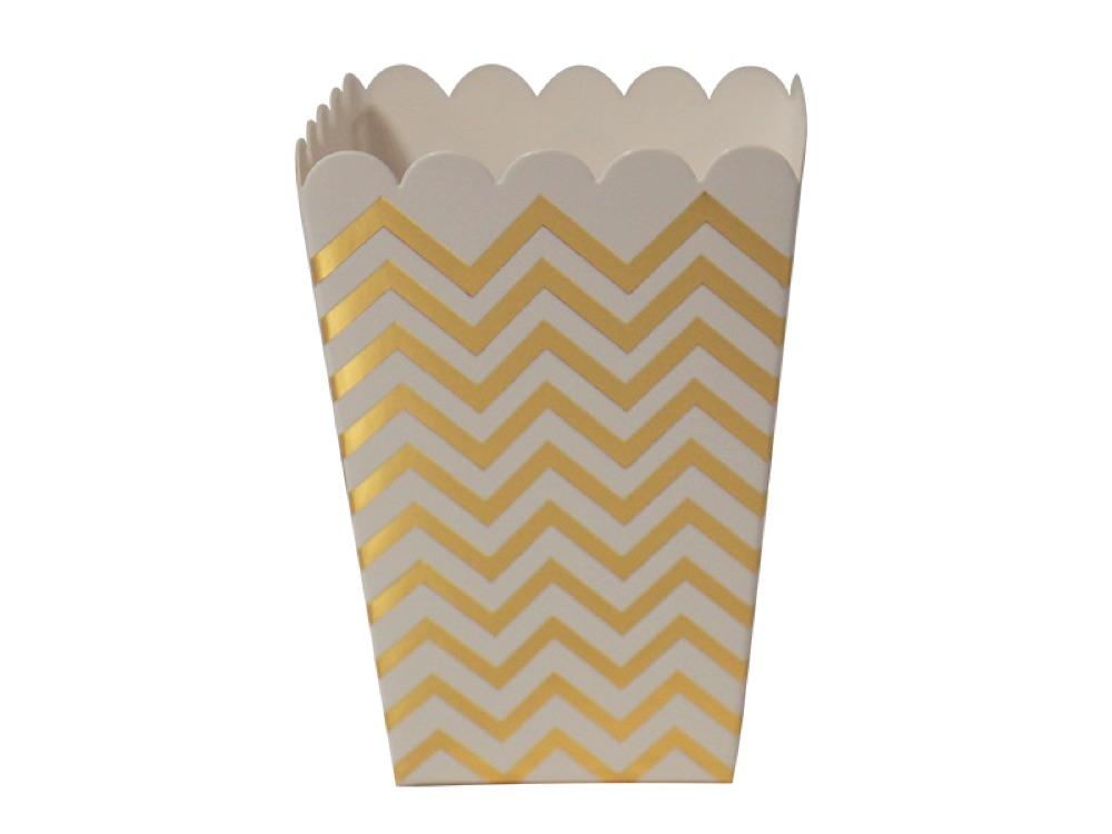 Cajita Popcorn Chevron X 12 Dorado - Airy - Carnaval Online