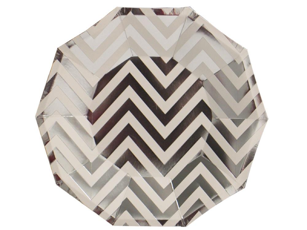 Plato Hexagonal Chevron 17 Cm X 10 Plateado - Airy - Carnaval Online