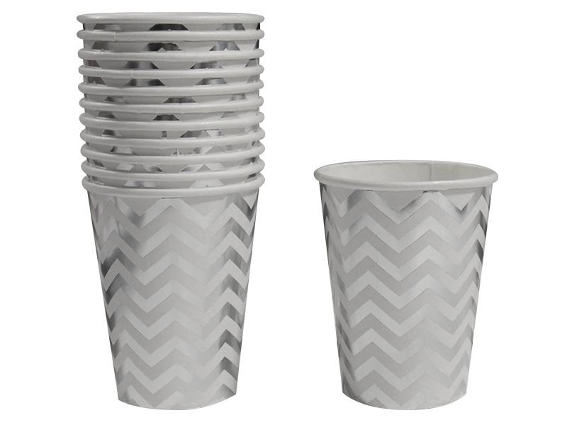 Vaso Chevron X 12 Plateado - Airy - Carnaval Online