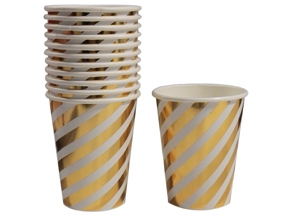 Vaso Rayas X 12 Dorado - Airy - Carnaval Online