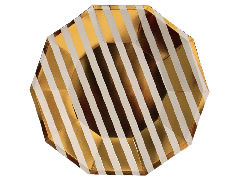 Plato Hexagonal Rayas 22 Cm X 10 Dorado - Airy - Carnaval Online