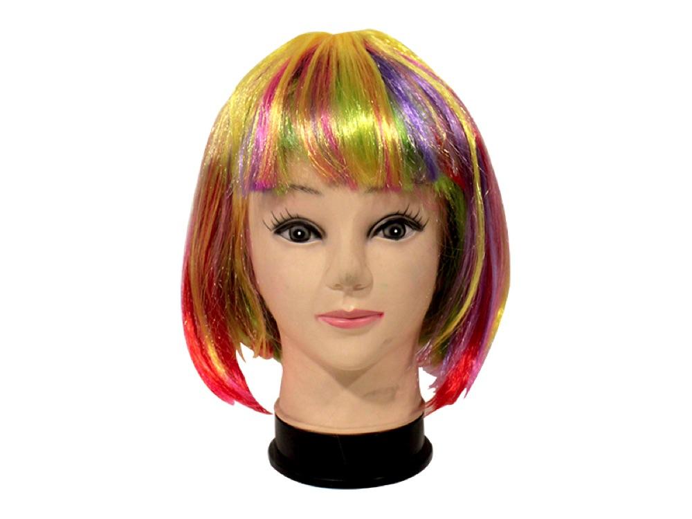 Peluca Corta Multicolor - Airy - Carnaval Online