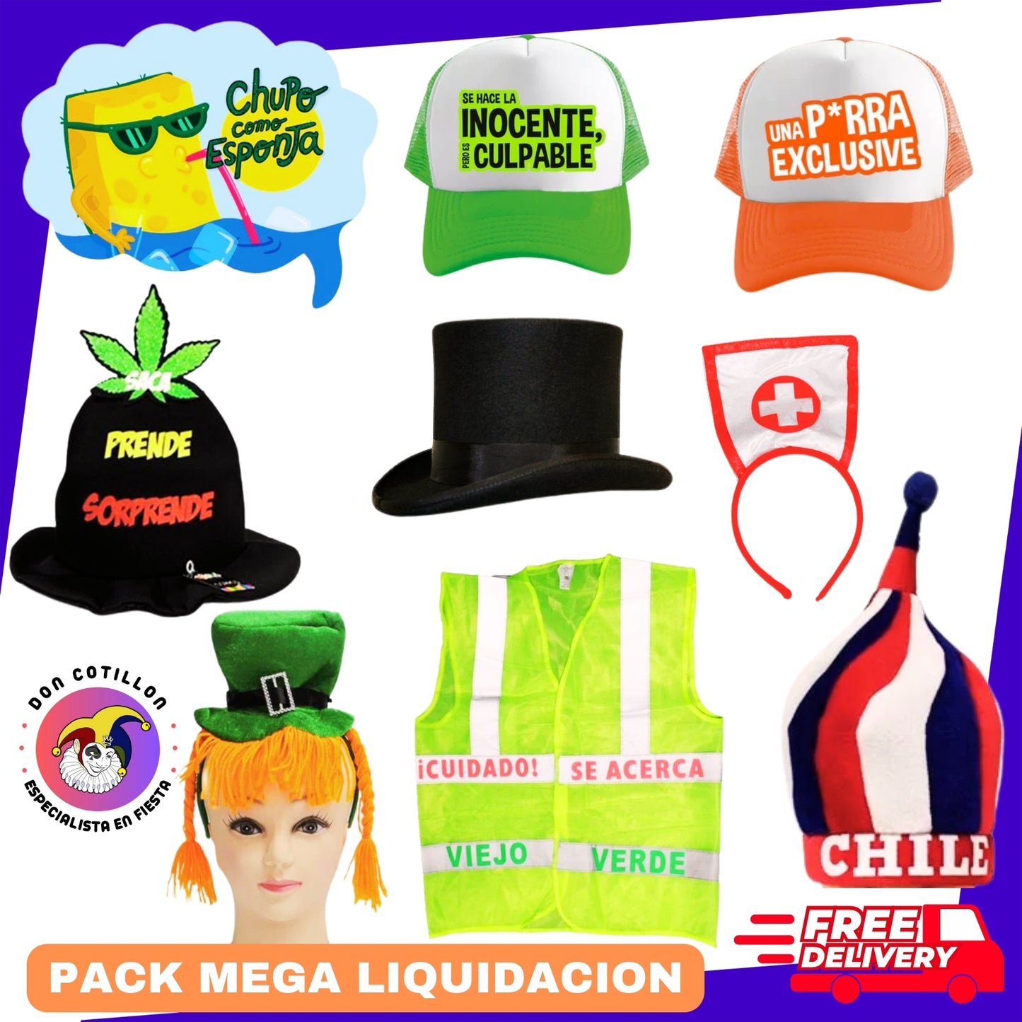 MEGA LIQUIDACION PACK 280 PRODUCTOS COTILLON