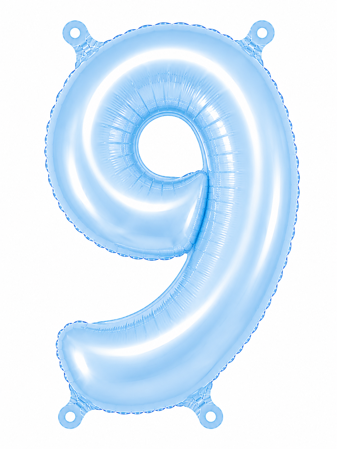 NUMERO DE GLOBO 9 CELESTE 32"